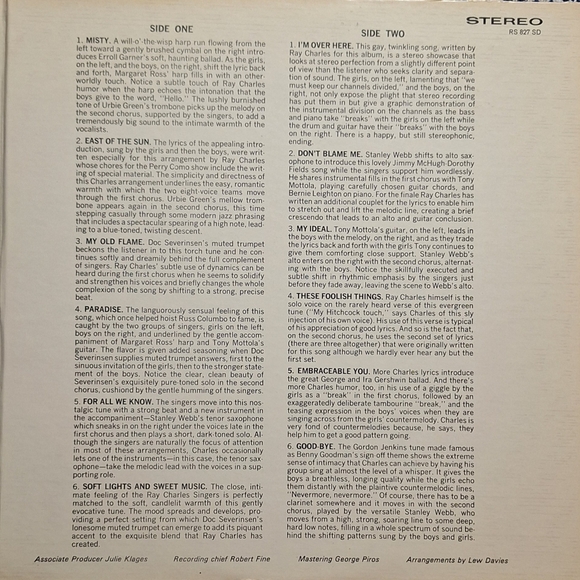 THE RAY CHARLES SINGERS LP vinyl - Picture 4 of 8